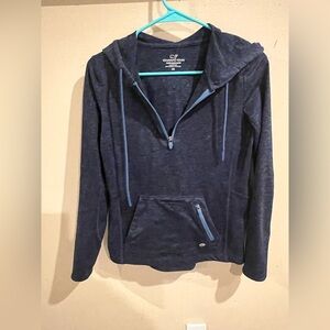 Women SZ XS Vineyard Vines Blue/ Front Pocket Hooded Sweatshirt quarter zip
